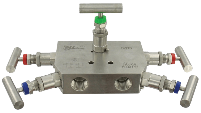 Dwyer 5-Valve Block and Bleed Manifold, Series BBV-2